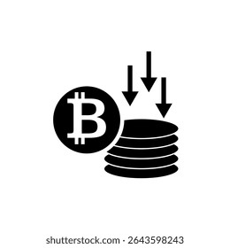 Bitcoin, abstract silver symbol of internet money. Digital Crypto currency symbol.