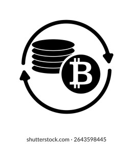 Bitcoin, abstract silver symbol of internet money. Digital Crypto currency symbol.