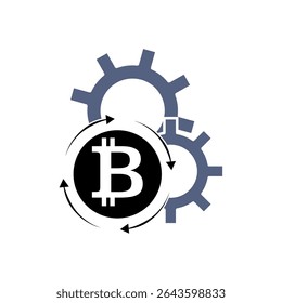 Bitcoin, abstract silver symbol of internet money. Digital Crypto currency symbol.