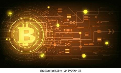  bitcoin Abstract technology background vector illustration