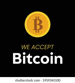 Bitcoin accept here cryptocurrency banner