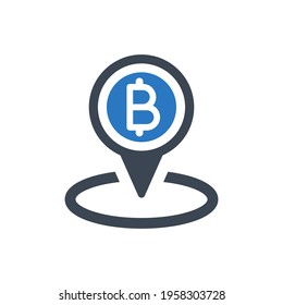 Bitcoin accepted here icon - Simple vector illustration