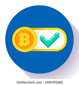 bitcoin accepted here icon vector flat style