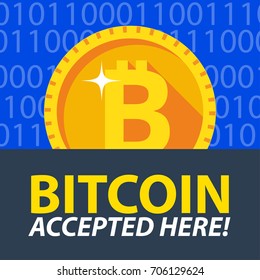 Bitcoin accepted here sticker.
