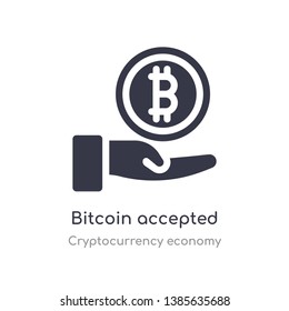 bitcoin accepted icon. isolated bitcoin accepted icon vector illustration from cryptocurrency economy collection. editable sing symbol can be use for web site and mobile app