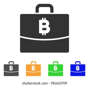 Bitcoin Accounting Case icon. Vector illustration style is a flat iconic bitcoin accounting case symbol with gray, green, blue, yellow color variants. Designed for web and software interfaces.