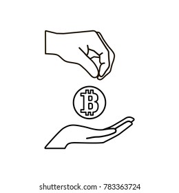 bitcoin accumulation line Vector icon