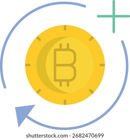 Bitcoin Agregar diseño de icono plano