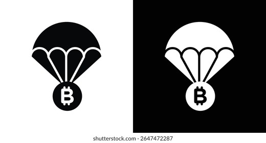 Icono de airdrop de Bitcoin Vector plano aislado en contorno