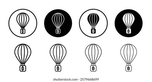 Bitcoin airdrop icon Outline thin set pack series