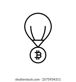 Bitcoin airdrop icon simple vector symbol