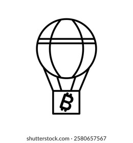 Bitcoin airdrop icon Vector logo set flat