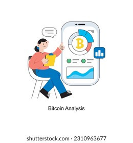 Bitcoin Analysis  Flat Style Design Vector illustration. Stock illustration