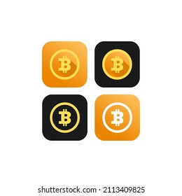Bitcoin app icon vector stock illustration, crypto icon