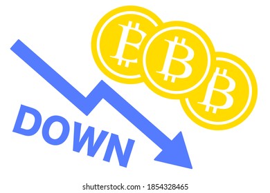 Bitcoin y la flecha de la descendencia. Ilustración vectorial.