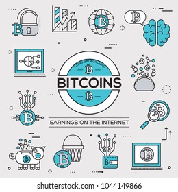 Bitcoin  art icon. Bitcoin  classic background. Bitcoin  illustration concept. 