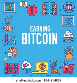 Bitcoin art icon. Bitcoin classic background. Bitcoin illustration concept. 