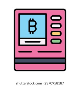 Bitcoin atm machine vector design ready for premium download