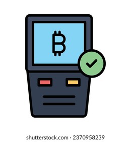 Bitcoin atm machine vector design ready for premium download