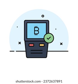 Bitcoin atm machine vector design ready for premium download