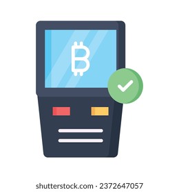 Bitcoin atm machine vector design ready for premium download