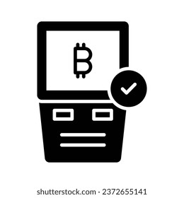 Bitcoin atm machine vector design ready for premium download