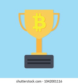Bitcoin with Award Cup icon