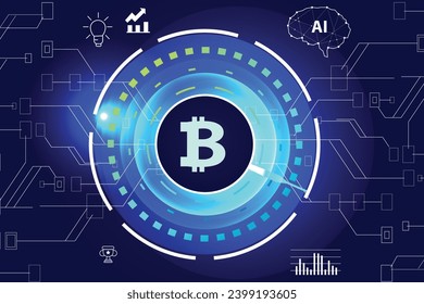 bitcoin background 3d technology for bitcoin crypto technology illustration and template