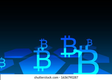 Bitcoin background, crypto virtual payment finance, BTC background, BTC mining. Background with signs of Bitcoin