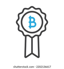 Bitcoin badge  Vector Icon which is suitable for commercial work and easily modify or edit it

