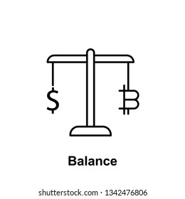 bitcoin balance outline icon. Element of bitcoin illustration icons. Signs and symbols can be used for web, logo, mobile app, UI, UX on white background