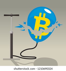 bitcoin balloon pop, hand air pump 