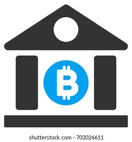 Bitcoin Bank Building flat vector illustration for application and web design.