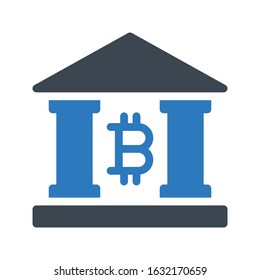 bitcoin bank  vector glyph color icon 