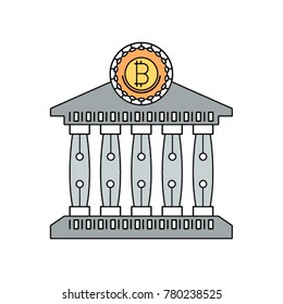 Bitcoin Bank vector icon