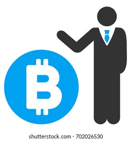 Bitcoin Banker flat vector icon for application and web design.