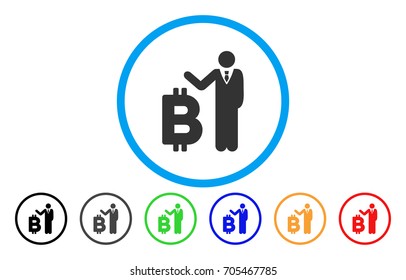Bitcoin Banker flat vector illustration for application and web design.