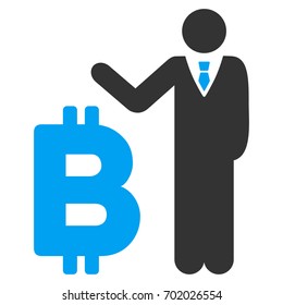 Bitcoin Banker flat vector pictogram for application and web design.