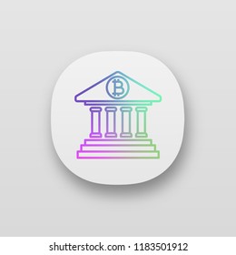 Bitcoin banking app icon. UI/UX user interface. Account cryptocurrency balance. E-payment. Online banking. Web or mobile application. Vector isolated illustration