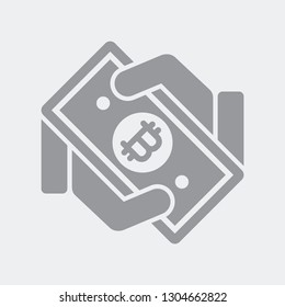 Bitcoin banknote transaction gesture
