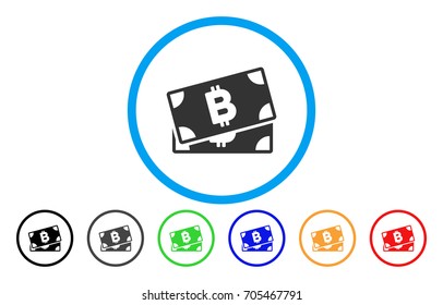 Bitcoin Banknotes flat vector pictograph for application and web design.