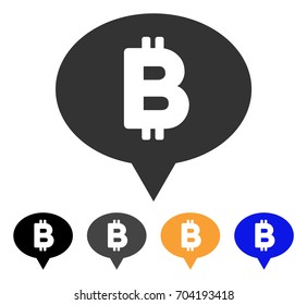 Bitcoin Banner Balloon icon. Vector illustration style is flat iconic symbol with black, grey, orange, blue color variants. Designed for web and software interfaces.