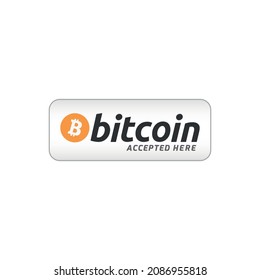 bitcoin banner with text "bitcoin accepted here". eps 10 vector illustration.