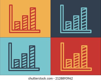 Bitcoin Bar Chart Logo Template, Simple Flat Icon of money,chart,bitcoin