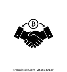 Bitcoin Entre Duas Mãos Tremendo Representando A Parceria De Criptografia