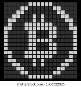 bitcoin big pixels, black background 