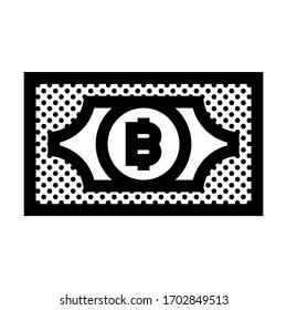 Bitcoin Bill. Icono lleno de puntos.