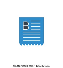 bitcoin bill, receipt icon