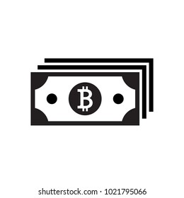 Bitcoin bill vector icon.