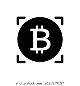 Bitcoin with Biometric Scan Circle - Cryptocurrency and Security